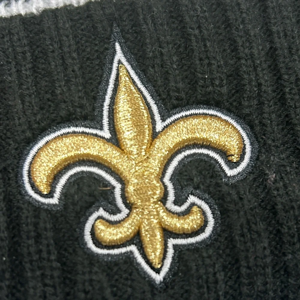 New Era New Orleans Saints NFL Mens Knit Beanie Pom Hat Black Gold One Size NWT